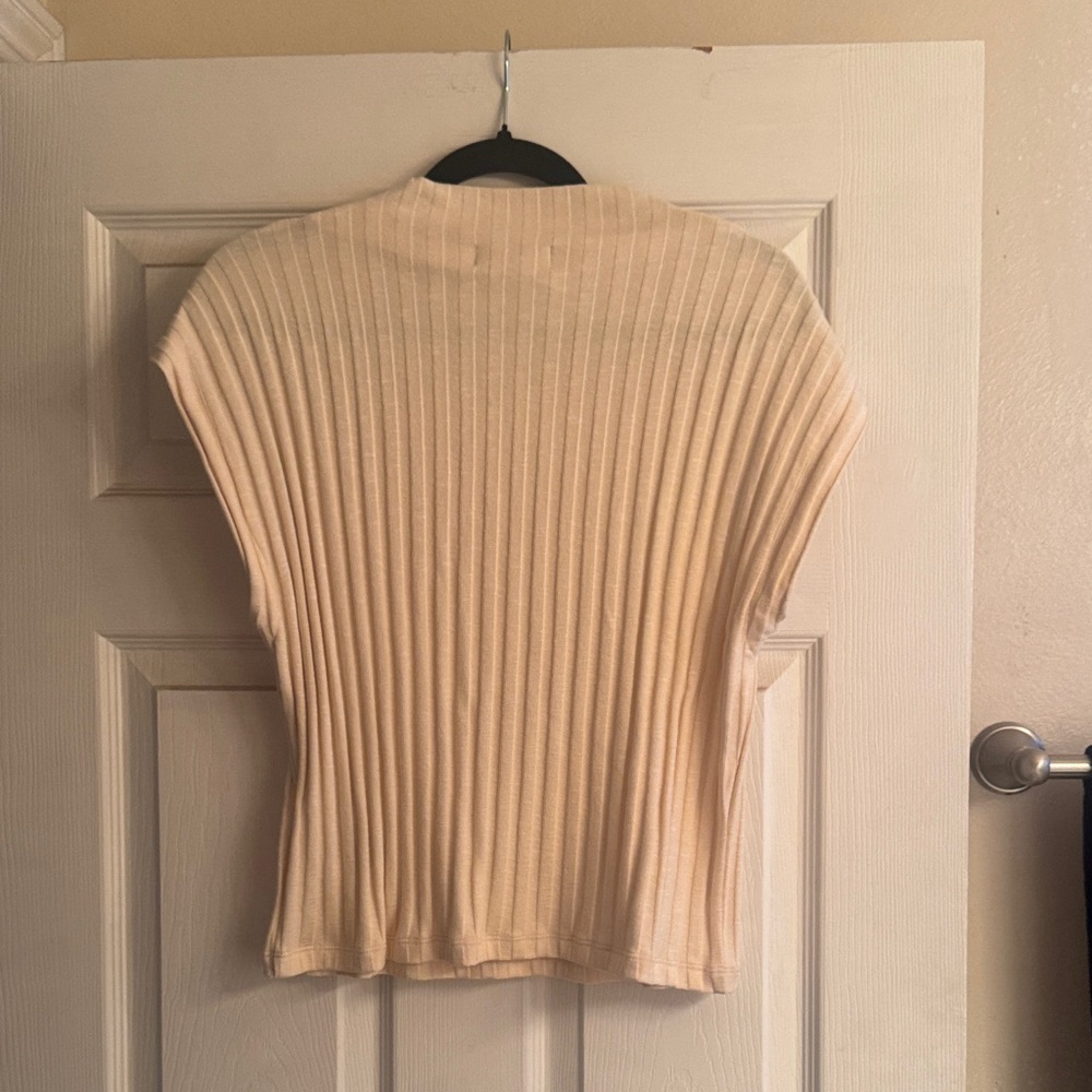 Michael Stars Beige Ribbed Knit Top - Picture 6 of 6